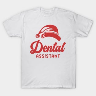 Dental Assistant Christmas Red Text T-Shirt